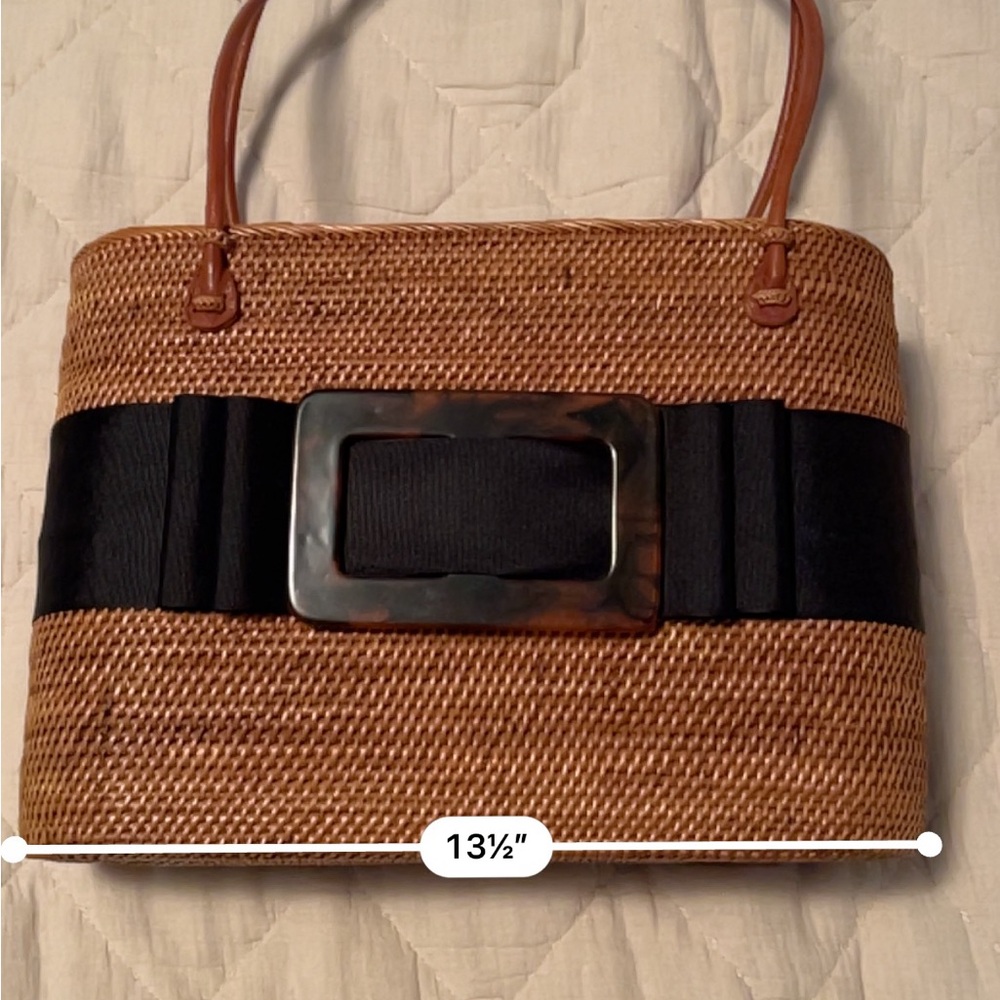 Tan and Black Woven Bosom Buddy Bag - Picture 8 of 10